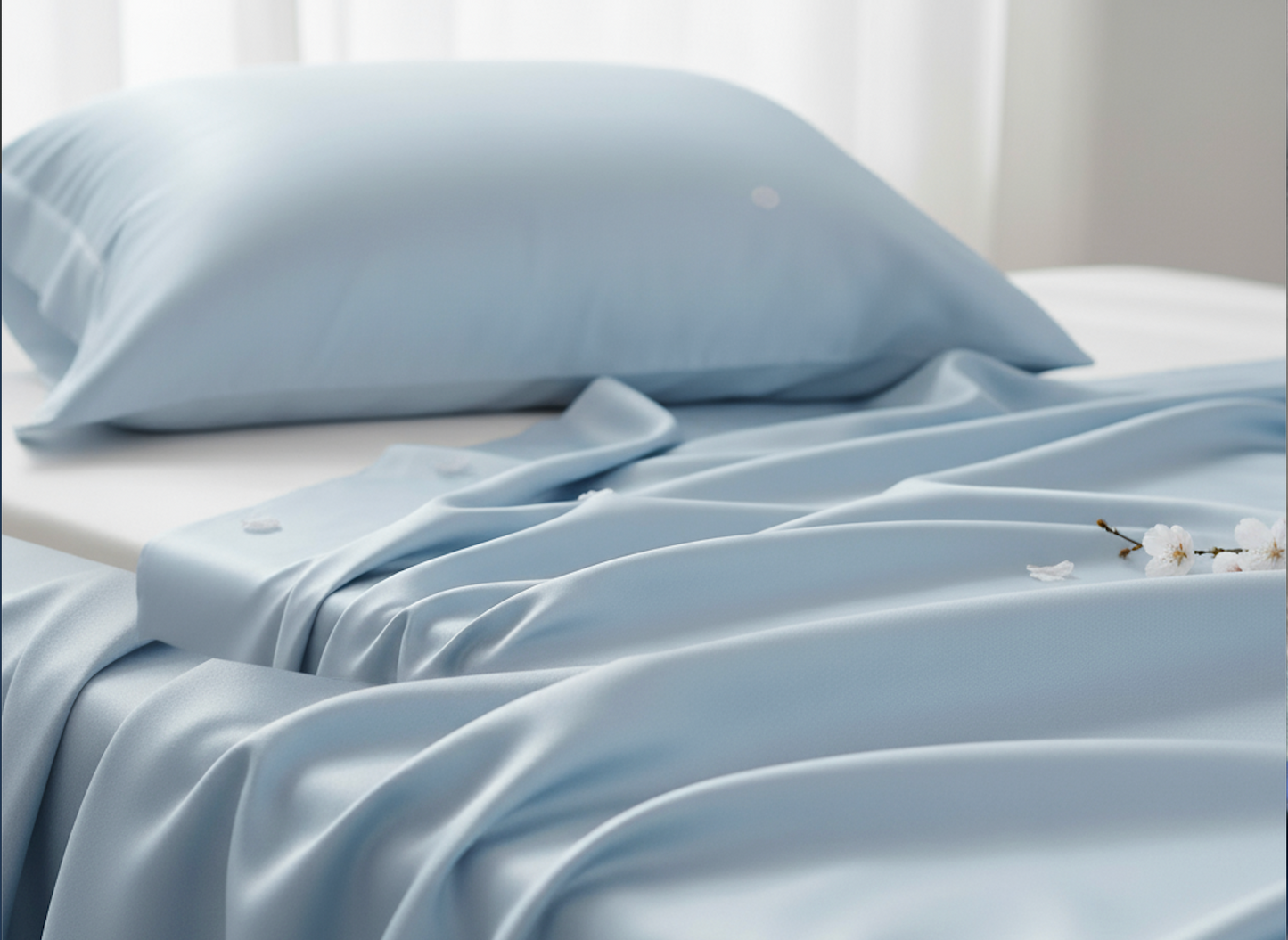 Baby Blue Zippered Silk Pillowcase (NEW)