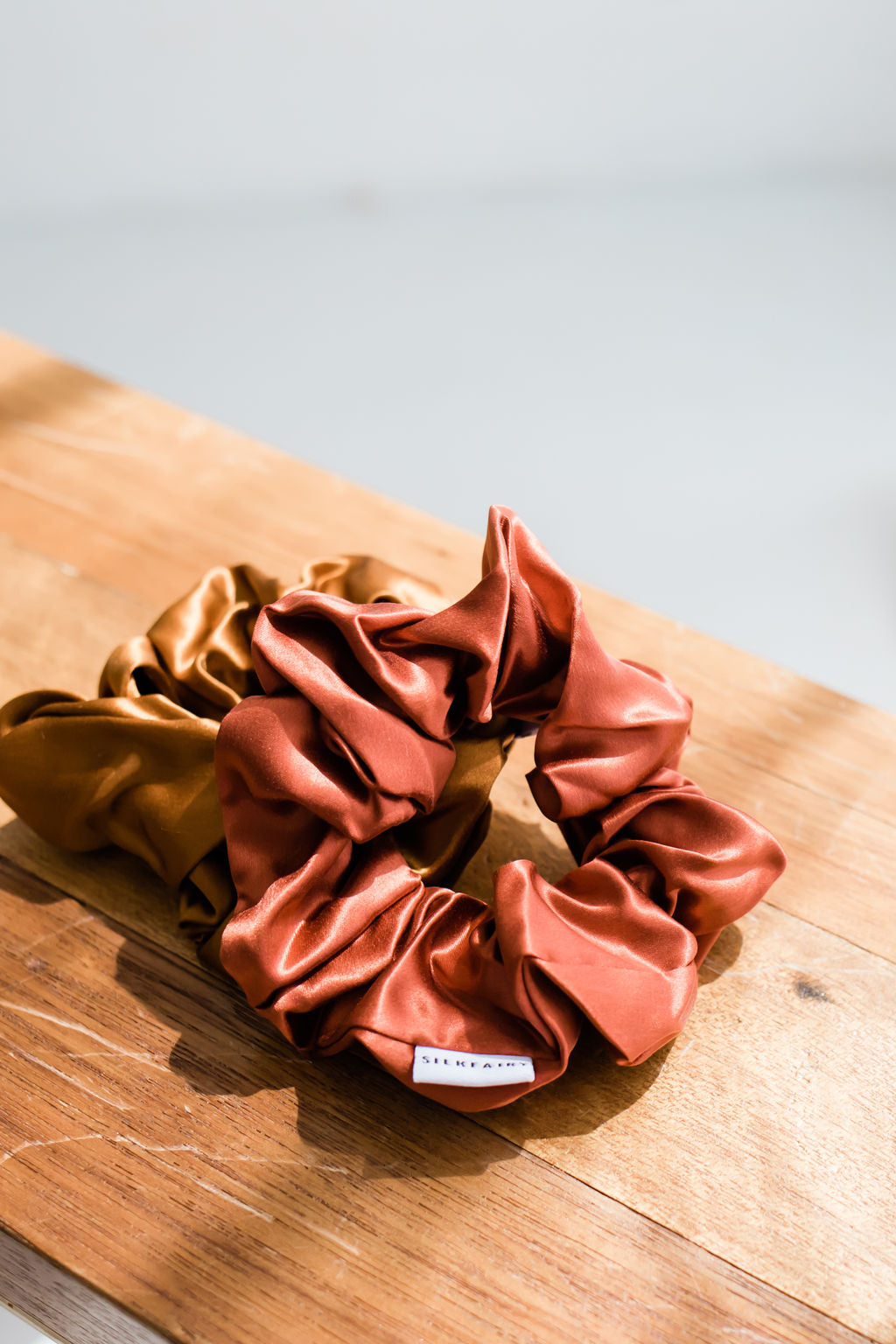 Rust Silk Scrunchie