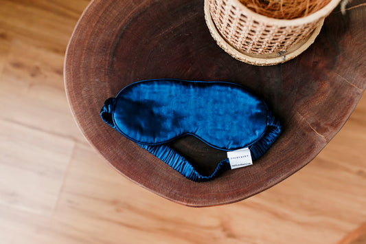 Navy Silk Eye Mask