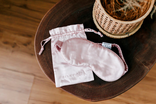 Soft Pink Silk Eye Mask