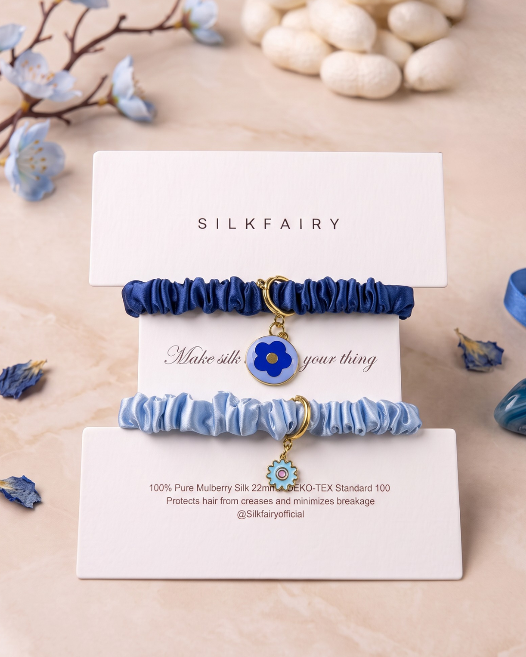 Silk Scrunchies + Charms