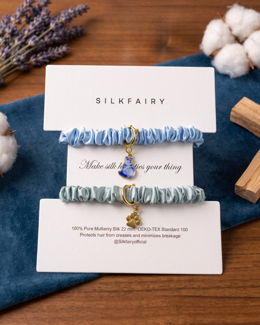 Silk Scrunchies + Charms