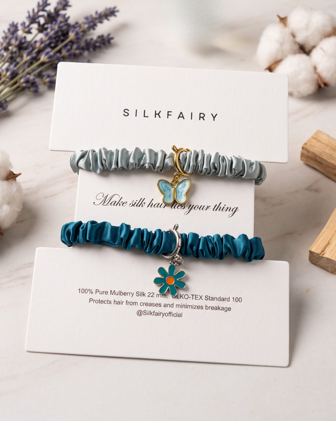 Silk Scrunchies + Charms