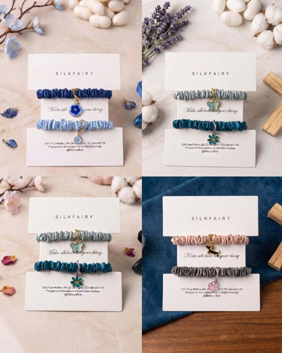 Silk Scrunchies + Charms