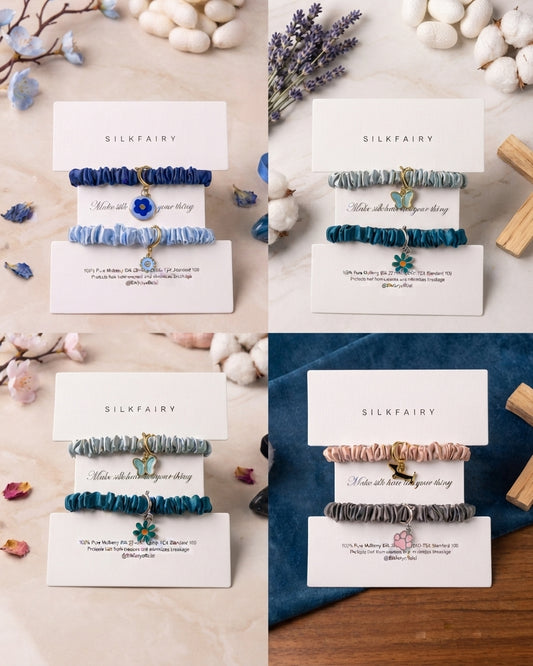 Silk Scrunchies + Charms