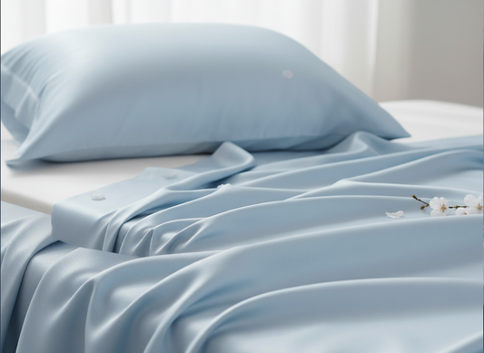 Baby Blue Zippered Silk Pillowcase (NEW)