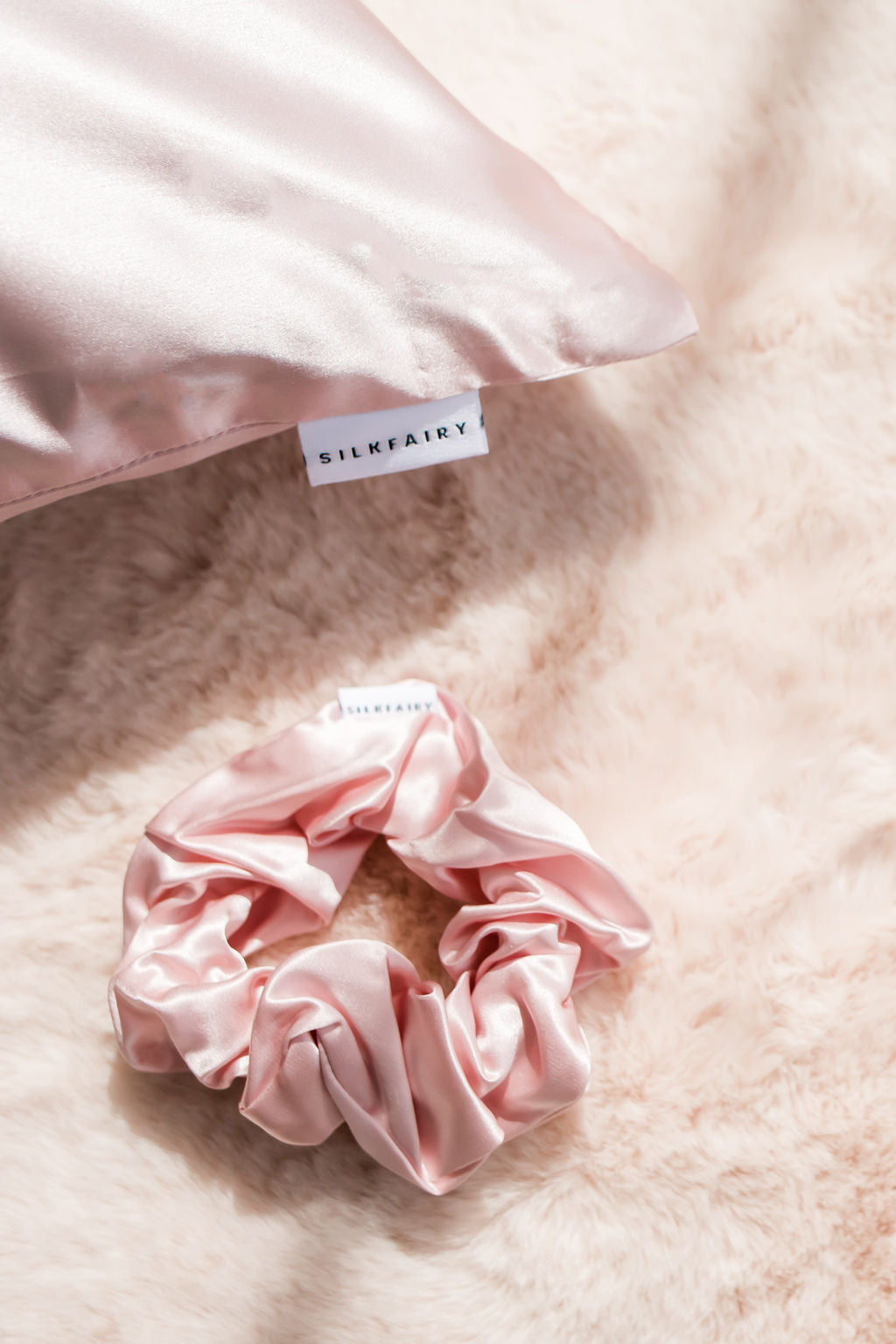 Soft Pink Silk Scrunchie