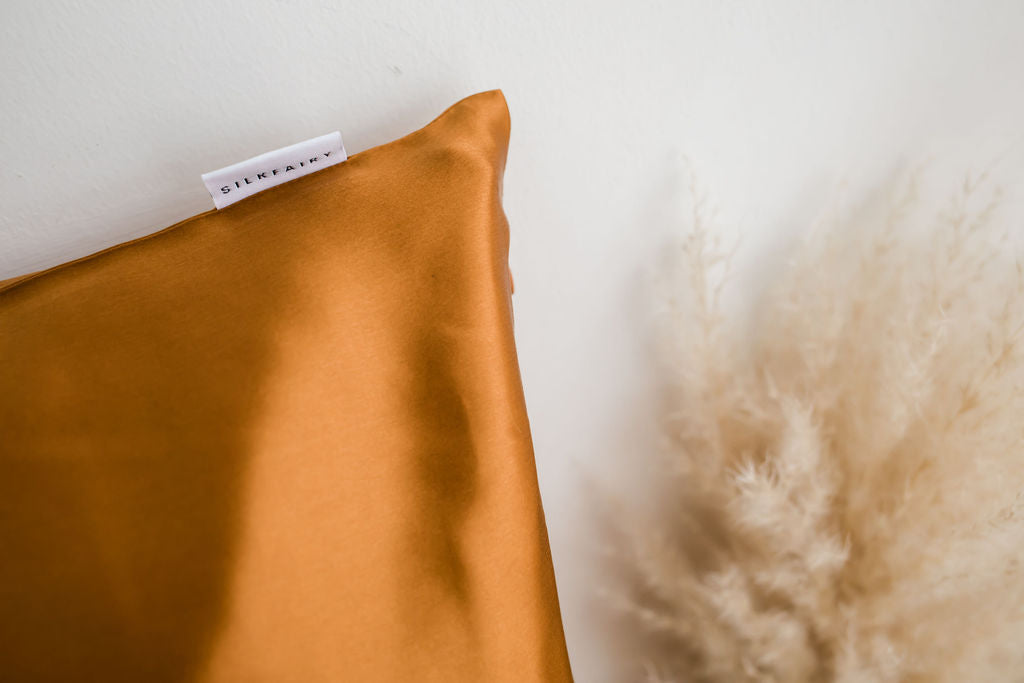Gold Zippered Silk Pillowcase
