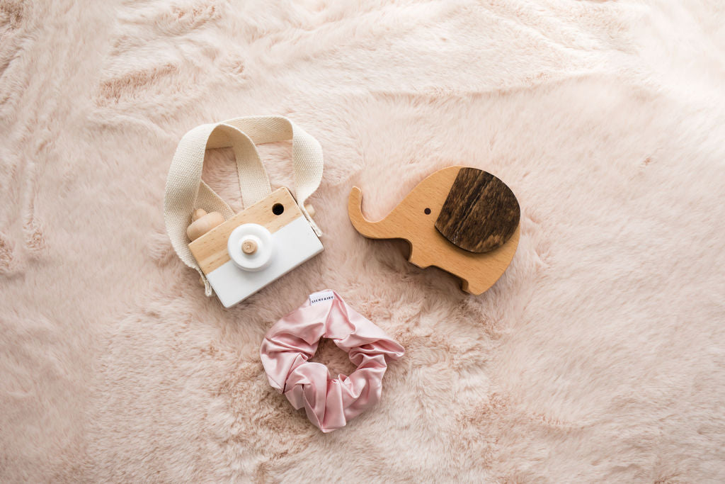 Soft Pink Silk Scrunchie