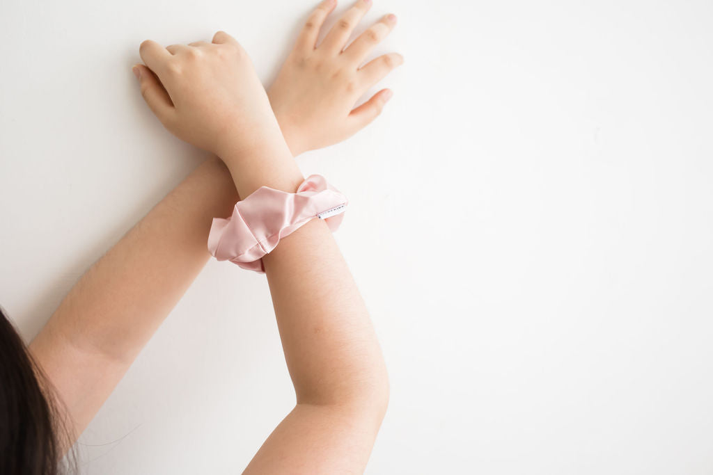 Soft Pink Silk Scrunchie
