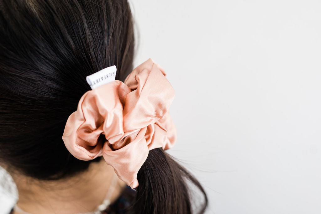 Rose Gold Silk Scrunchie