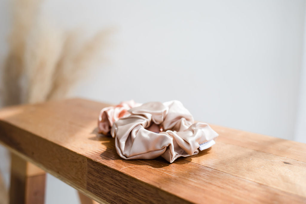 Champagne Silk Scrunchie
